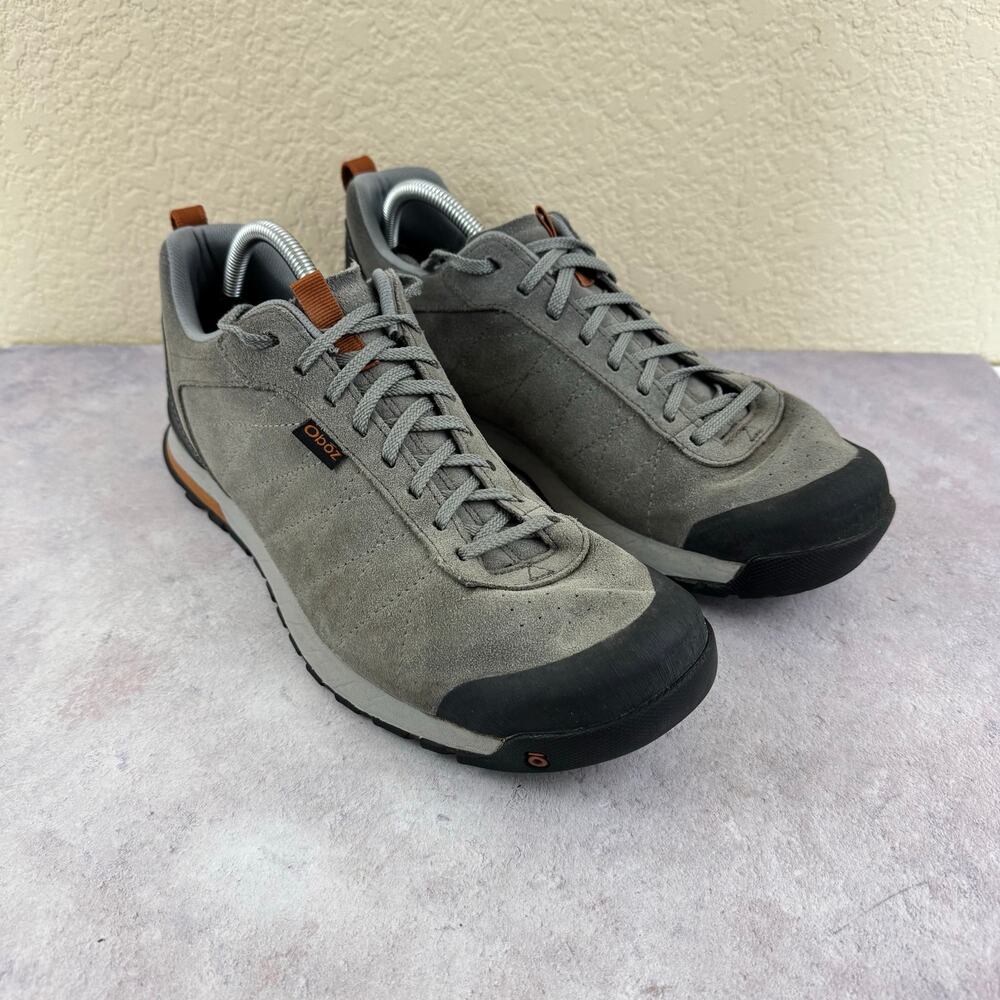 Oboz Bozeman Low Gray Suede Leather Hiking Trail Shoes Mens Size US 11.5